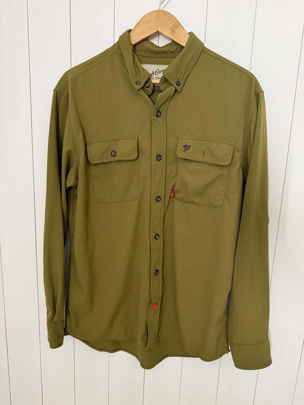 Duck Camp Midweight Shirt Size Medium Olive Green Long Sleeve